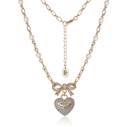 Pearl Heart Pendant Necklace - Goldtone - Juicy Couture