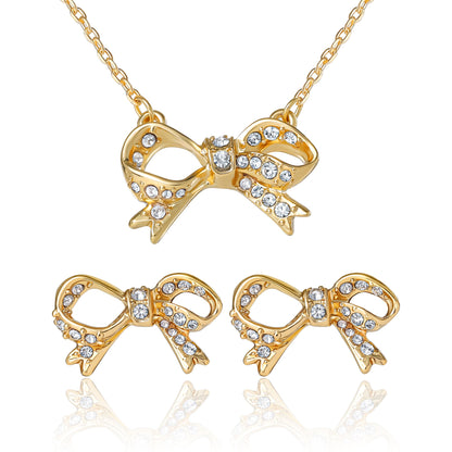Pavé Bow Necklace & Stud Earring Set - Goldtone - Juicy Couture