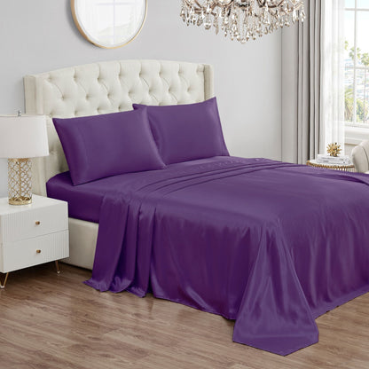 Solid Satin Sheet Set - Violet - Juicy Couture
