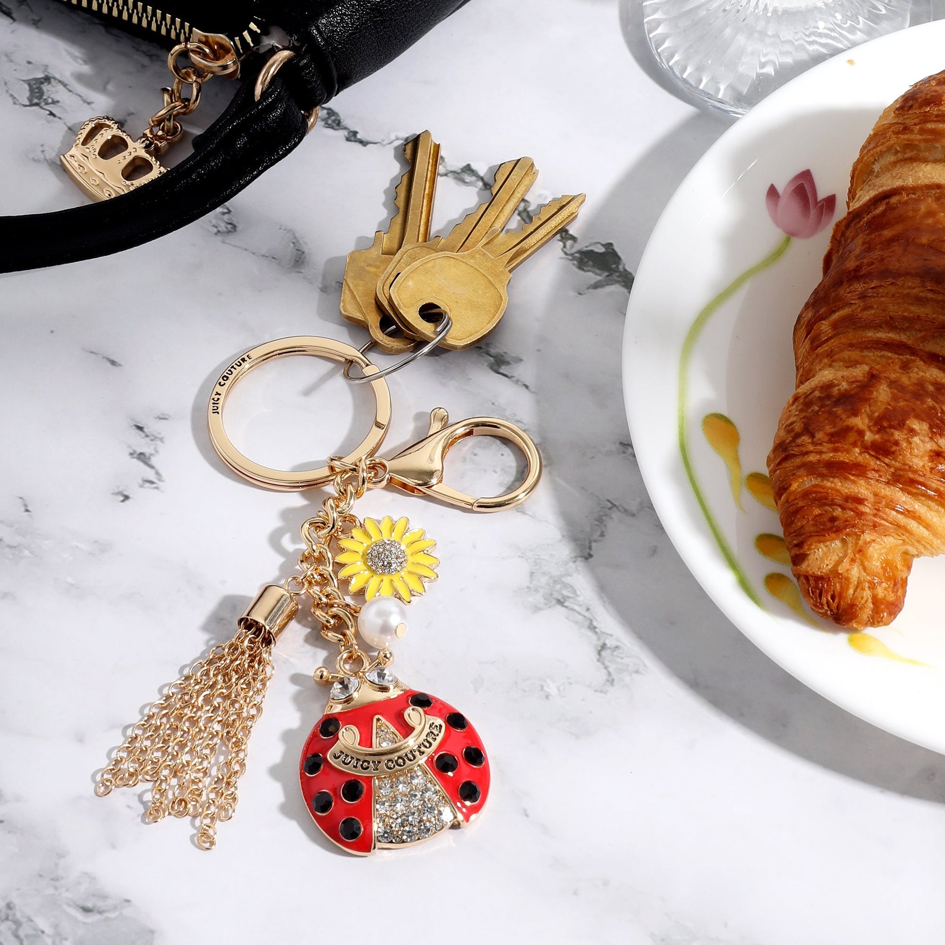 Ladybug Keychain Bag Charm - Goldtone - Juicy Couture